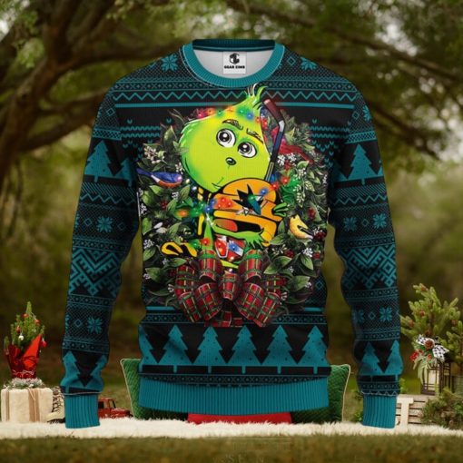 San Jose Sharks Grinch Hug Christmas Ugly Sweater