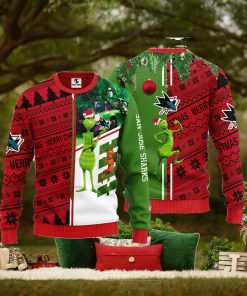 San Jose Sharks Grinch & Scooby doo Christmas Ugly Sweater 1