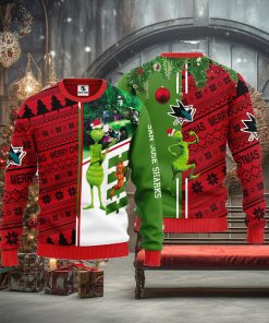 San Jose Sharks Grinch & Scooby doo Christmas Ugly Sweater 1