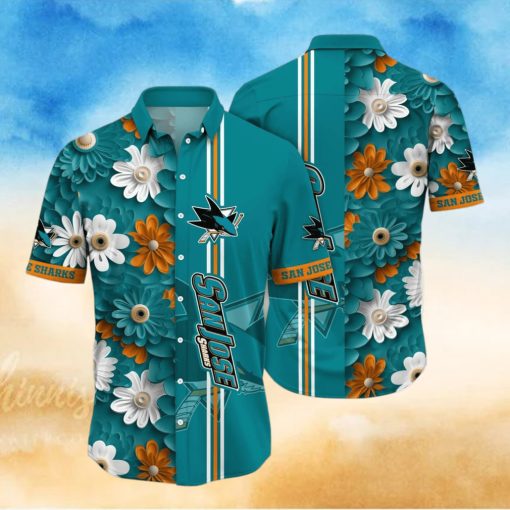 San Jose Sharks NHL Flower Hawaiian Shirt For Men Women Gift For Fans