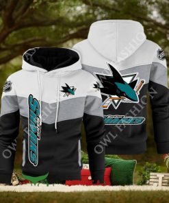 San Jose Sharks NHL Hockey Black White Printed Hoodie