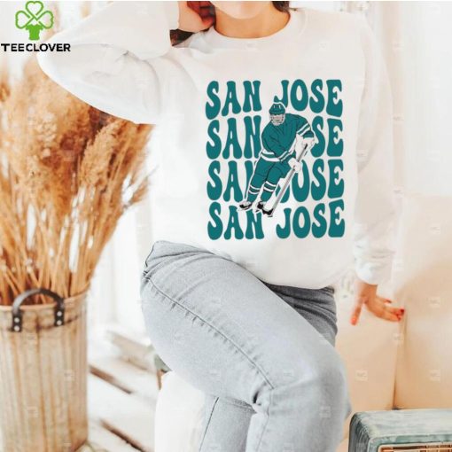 San Jose Sharks NHL ice hockey player cartoon shirt