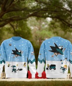 San Jose Sharks Peanuts & Snoopy Holiday For Fan Edition Sweater