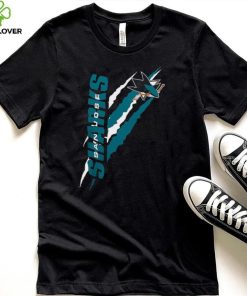 San Jose Sharks Starter Black Color Scratch T Shirt