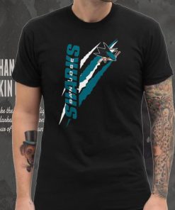 San Jose Sharks Starter Black Color Scratch T Shirt