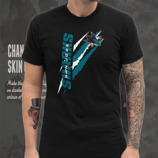 San Jose Sharks Starter Black Color Scratch T Shirt