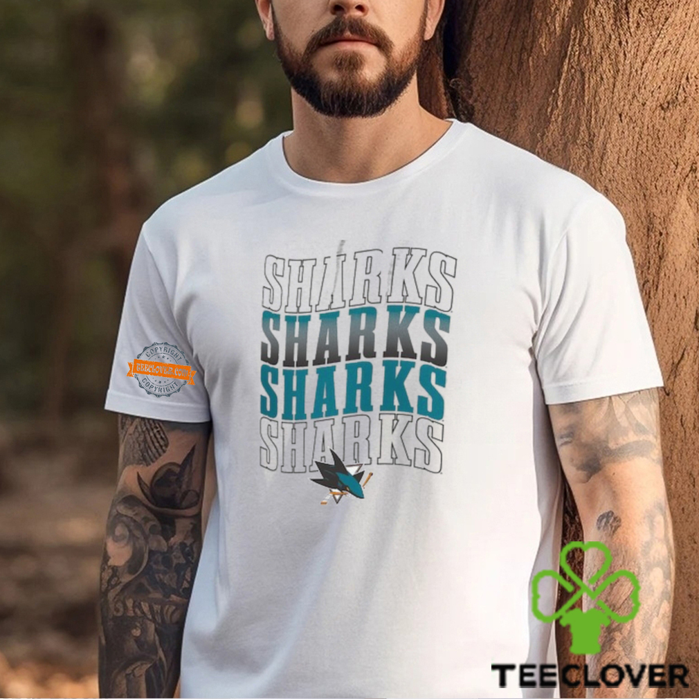 San Jose Sharks Starter Four Team Name Logo Shirt San Jose Sharks Starter Four Team Name Logo Shirt