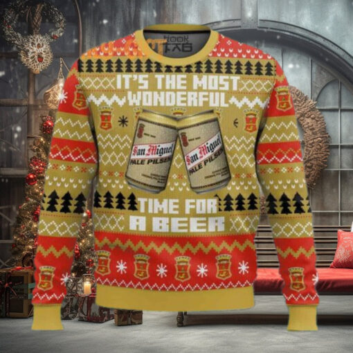 San Miguel UK beer Ugly Christmas Sweater – Fun Holiday Beer Lover Sweater