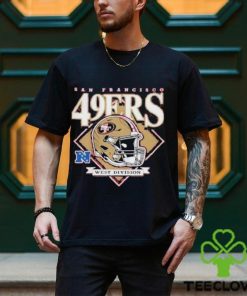San francisco 49ers new era red bold helmet shirt