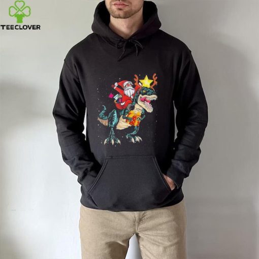 Sana Riding Dinosaur Rex Chrismas Pary Boys Shirt