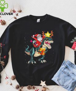 Sana Riding Dinosaur Rex Chrismas Pary Boys Shirt