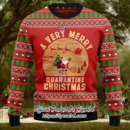 Santa A Very Merry Quarantine Christmas Ugly Christmas Sweater