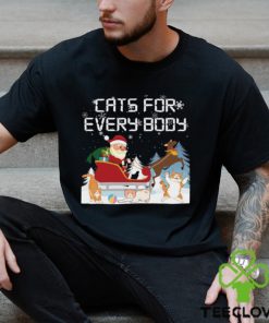 Santa All Christmas Cats Cats Funny Men Kids Family T shirt