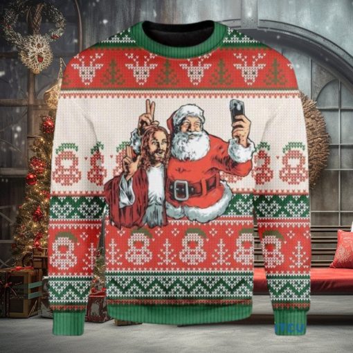 Santa And Jesus Christmas Personalized Unisex 3D Ugly Sweater