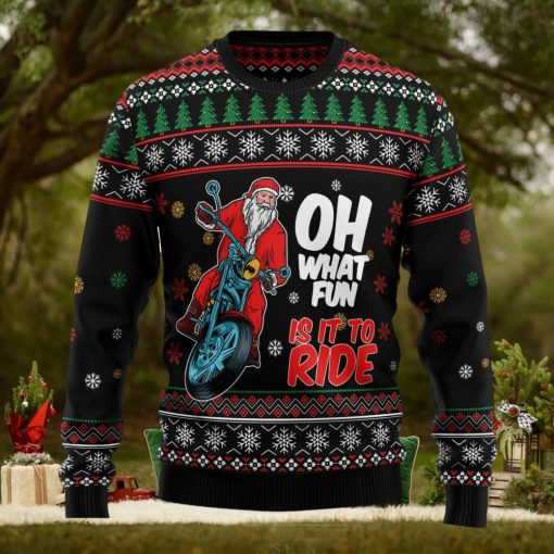 Santa And Motor Ugly Christmas Sweater Thankgiving Gift Men Women