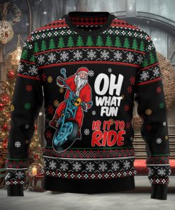 Santa And Motor Ugly Christmas Sweater Thankgiving Gift Men Women