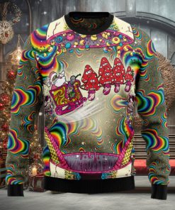 Santa And Mushroom Ugly Christmas Sweater Thankgiving Gift Men Women