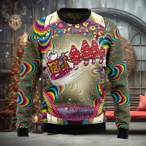 Santa And Mushroom Ugly Christmas Sweater Thankgiving Gift Men Women