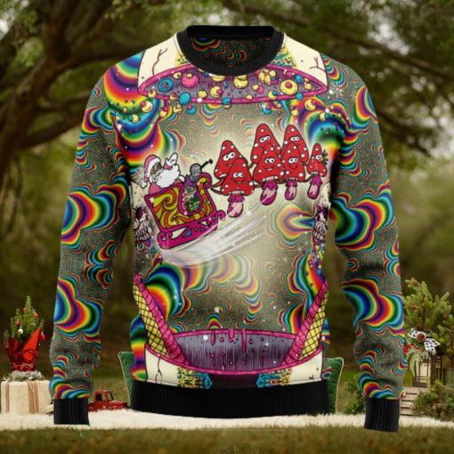 Santa And Mushroom Ugly Christmas Sweater Thankgiving Gift Men Women