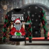 Santa Claus Playing Skateboard Blue Ugly Christmas Sweatshirt