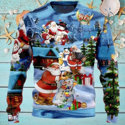 Santa And Snowman Best Friends Ugly Christmas Sweater Nice Gift For Everyone