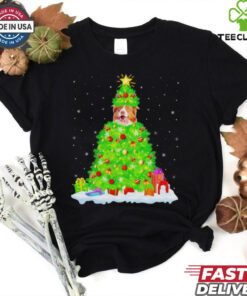 Santa Australian Shepherd Dog Christmas tree shirt