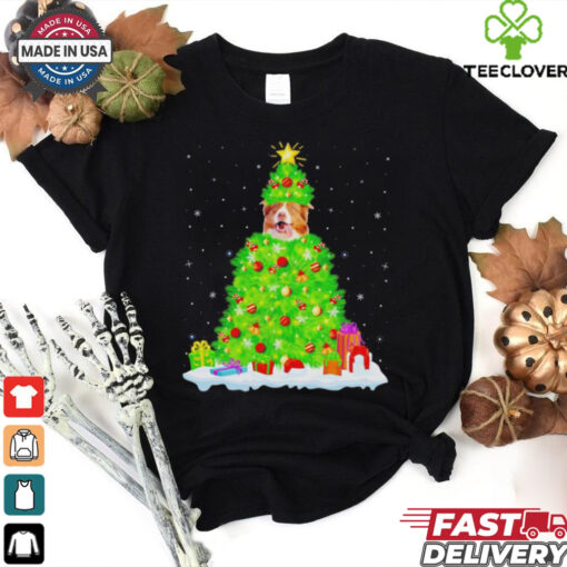 Santa Australian Shepherd Dog Christmas tree shirt