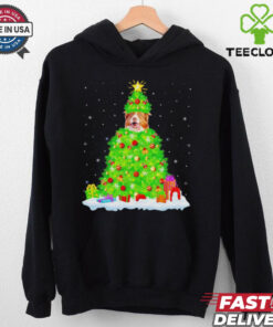 Santa Australian Shepherd Dog Christmas tree shirt