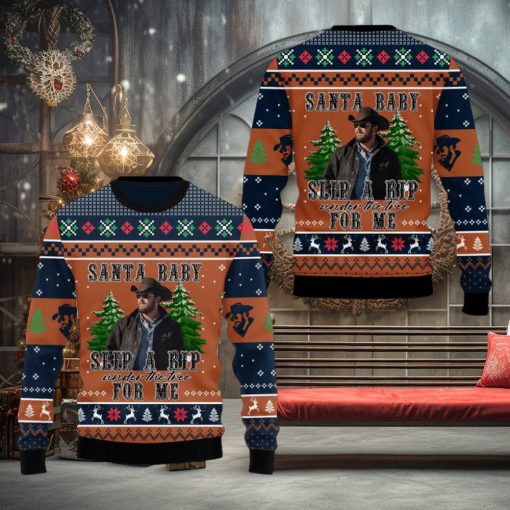 Santa Baby Slip A Rip Under The Tree For Me Rip Wheeler Ugly Christmas Sweater