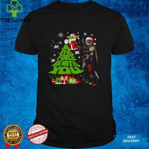 Santa Baby Yoda and santa Mandalorian may the force be with You Christmas hoodie, sweater, longsleeve, shirt v-neck, t-shirt