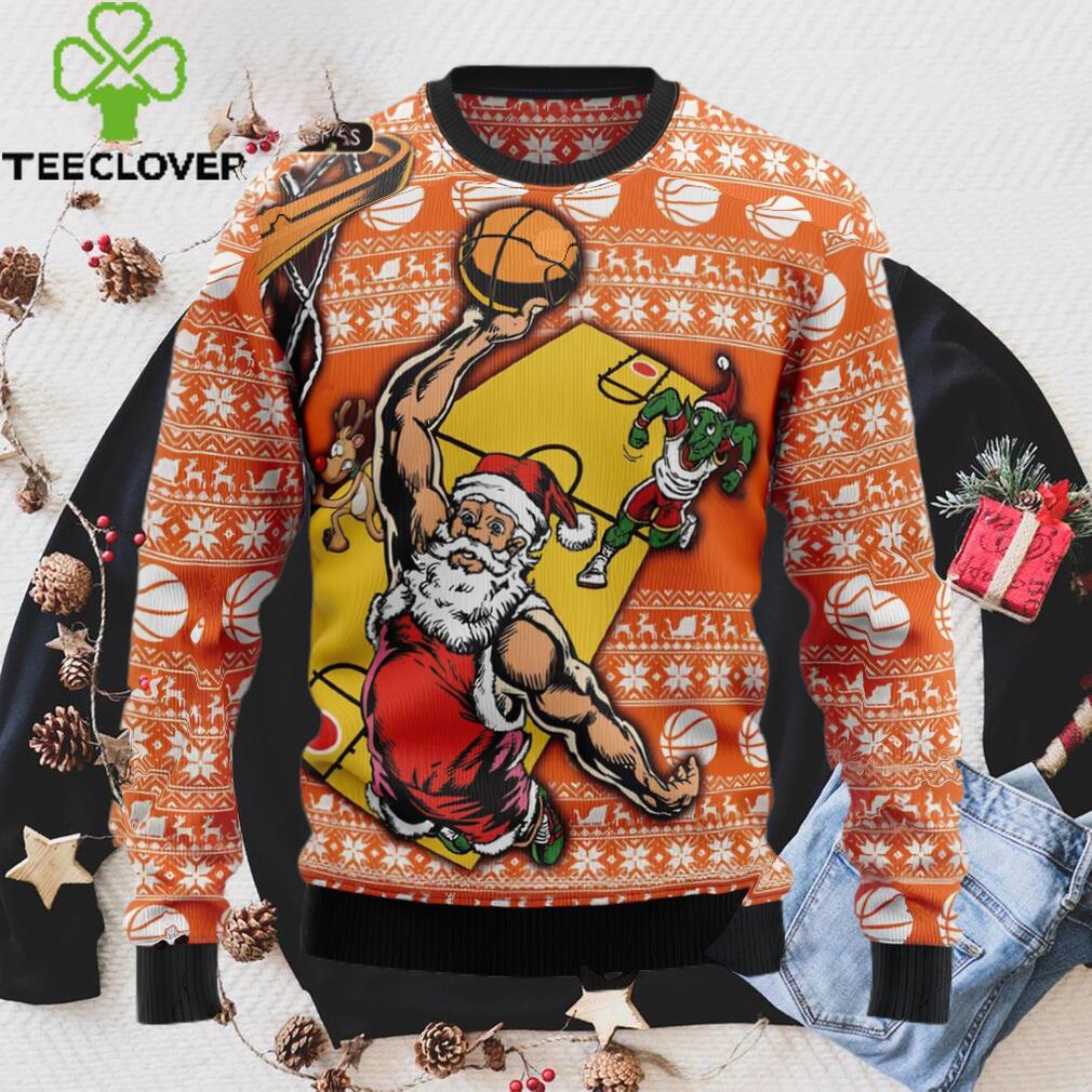 Santa Basketball Ugly Christmas Sweater Sweatshirt Santa Basketball Ugly Christmas Sweater Sweatshirt