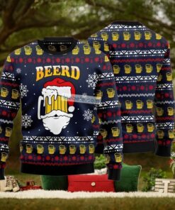 Santa Beerd Cup Blue Ugly Xmas Sweater