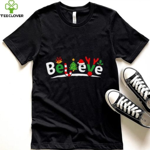 Santa Believe Christmas Boys Kids Girls Xmas Tree Men Women Shirt