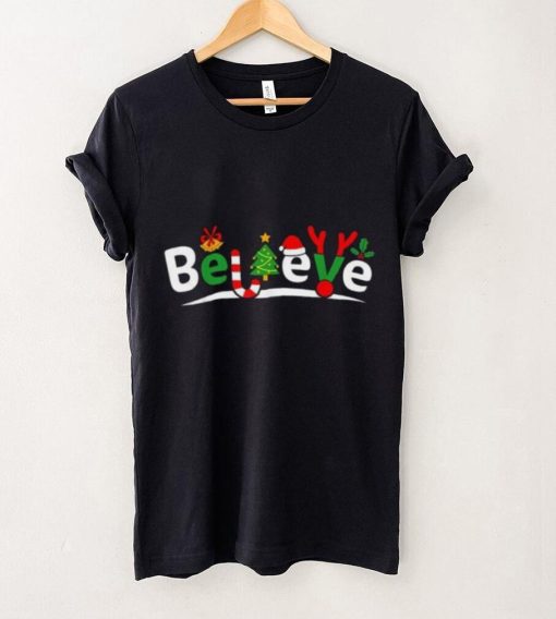 Santa Believe Christmas Boys Kids Girls Xmas Tree Men Women Shirt