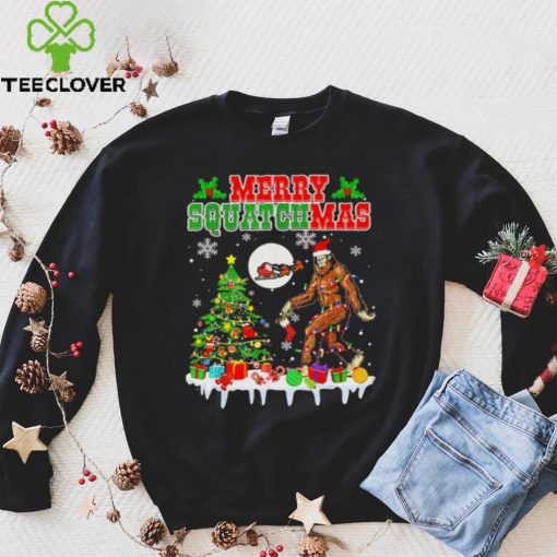 Santa Bigfoot Merry Squatchmas Christmas hoodie, sweater, longsleeve, shirt v-neck, t-shirt