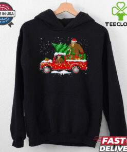 Santa Bigfoot Riding Red Truck & Xmas Tree Merry Christmas T Shirt Recovered 1 Santa Bigfoot Riding Red Truck & Xmas Tree Merry Christmas T Shirt Recovered