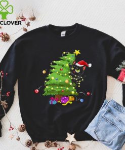 Santa Black Cat Tangled Up In Christmas Tree Lights India Shirt 5 Santa Black Cat Tangled Up In Christmas Tree Lights India Shirt