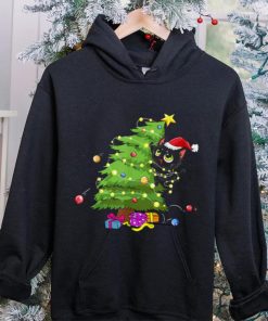 Santa Black Cat Tangled Up In Christmas Tree Lights India Shirt 7 Santa Black Cat Tangled Up In Christmas Tree Lights India Shirt