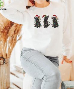 Santa Black Cats Light Christmas Shirt
