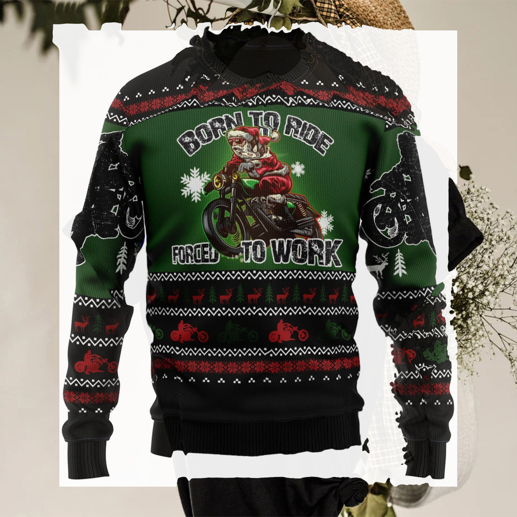 Santa Born To Ride Sweater Christmas Unisex Ugly Christmas Sweater