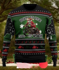Santa Born To Ride Ugly Christmas Sweater