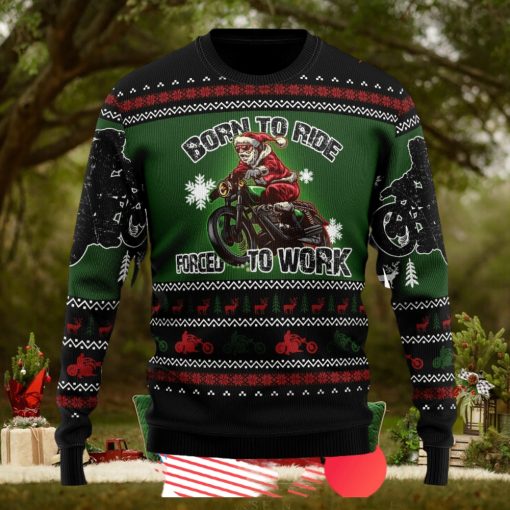 Santa Born To Ride Ugly Christmas Sweater