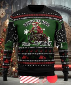 Santa Born To Ride Ugly Christmas Sweater