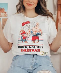 Santa Boxing Biden Not This Christmas shirt