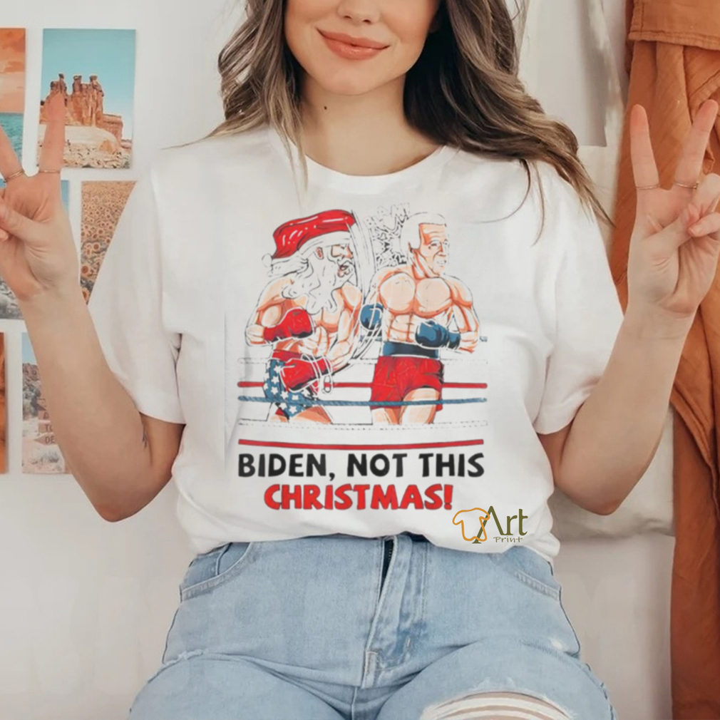 Santa Boxing Biden Not This Christmas shirt Santa Boxing Biden Not This Christmas shirt