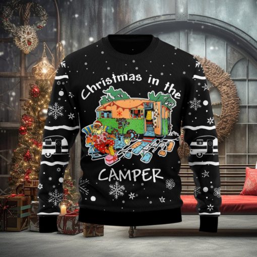 Santa Camping Ugly Christmas Sweater Gift Men Women