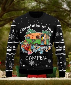 Santa Camping Ugly Christmas Sweater Gift Men Women