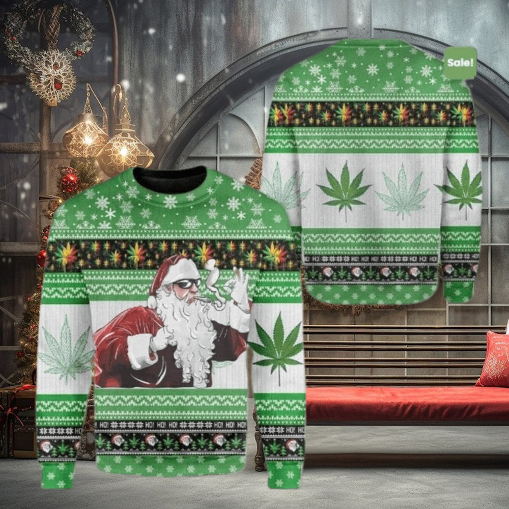 Santa Cannabis Plants Ugly Christmas Sweater Gift Man Women Kid Santa Cannabis Plants Ugly Christmas Sweater Gift Man Women Kid