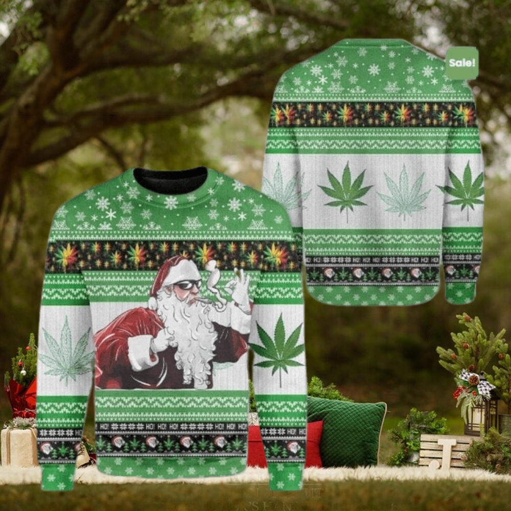 Santa Cannabis Plants Ugly Christmas Sweater Gift Man Women Kid Santa Cannabis Plants Ugly Christmas Sweater Gift Man Women Kid