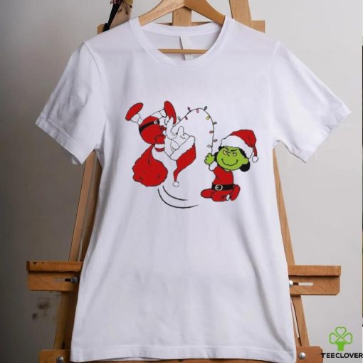 Santa Charlie Brown and Lucy Van Pelt Grinch Christmas t shirt